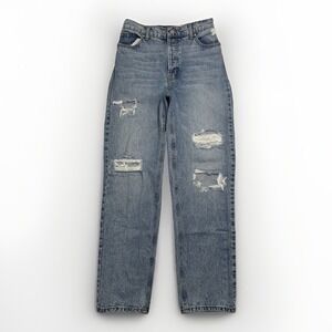 Revice Baggy Denim Jeans Womens 28 Blue Cotton Medium Wash Distressed